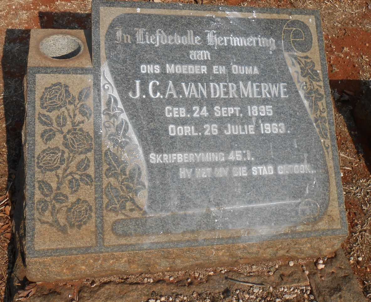 MERWE J.C.A., van der 1895-1963