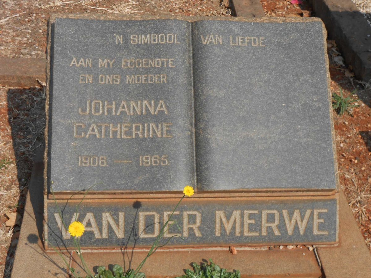 MERWE Johanna Catherina, van der 1906-1965