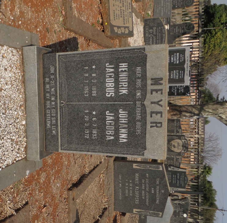MEYER Hendrik Jacobus 1888-1963 &amp; Johanna Jacoba 1895-1972