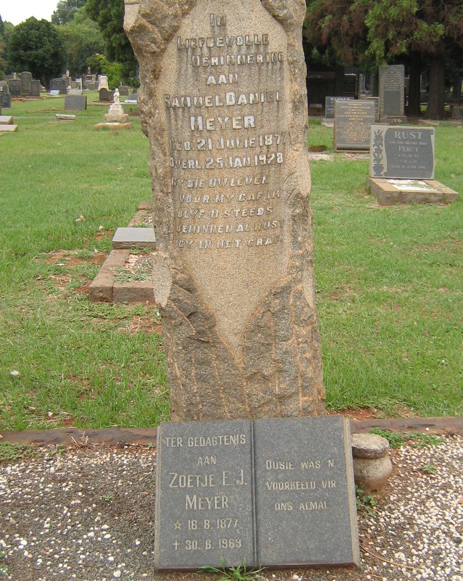 MEYER Samuel Daniel 1877-1928 &amp; Zoetje E.J. 1877-1969