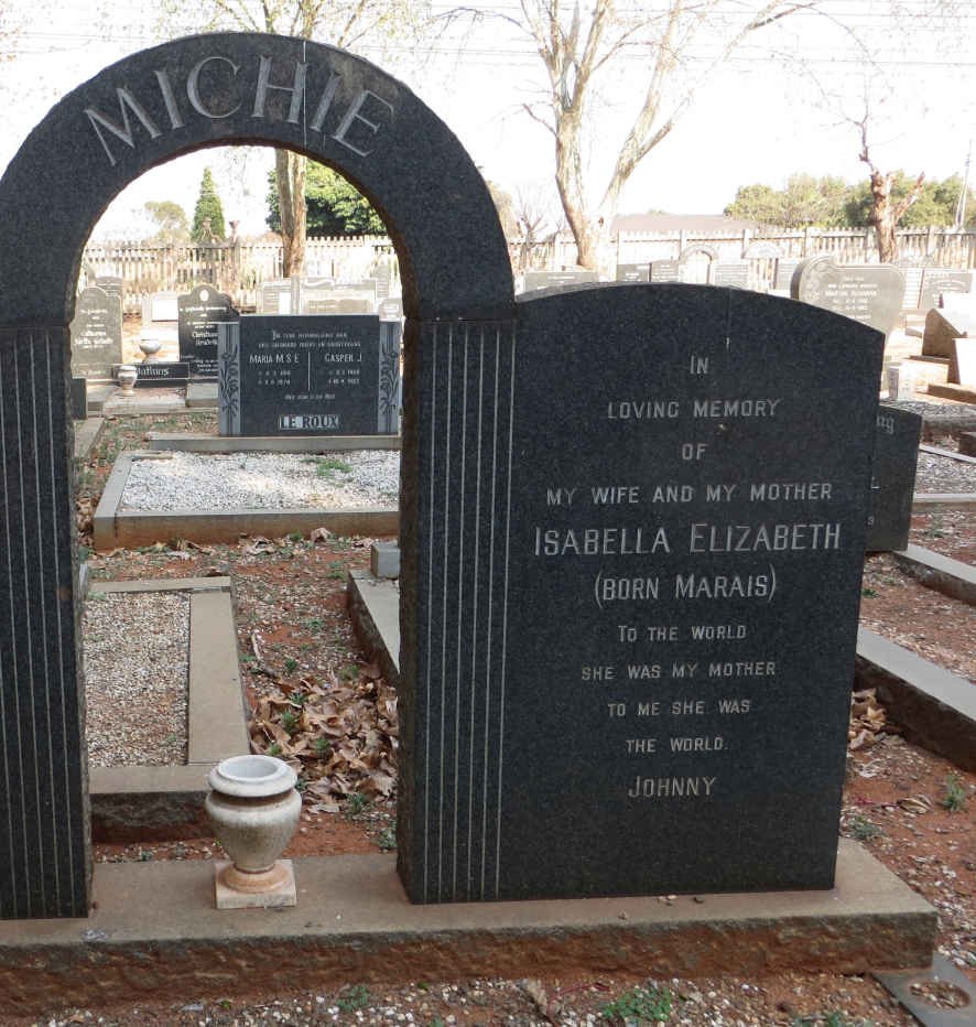 MICHIE Isabella Elizabeth nee MARAIS