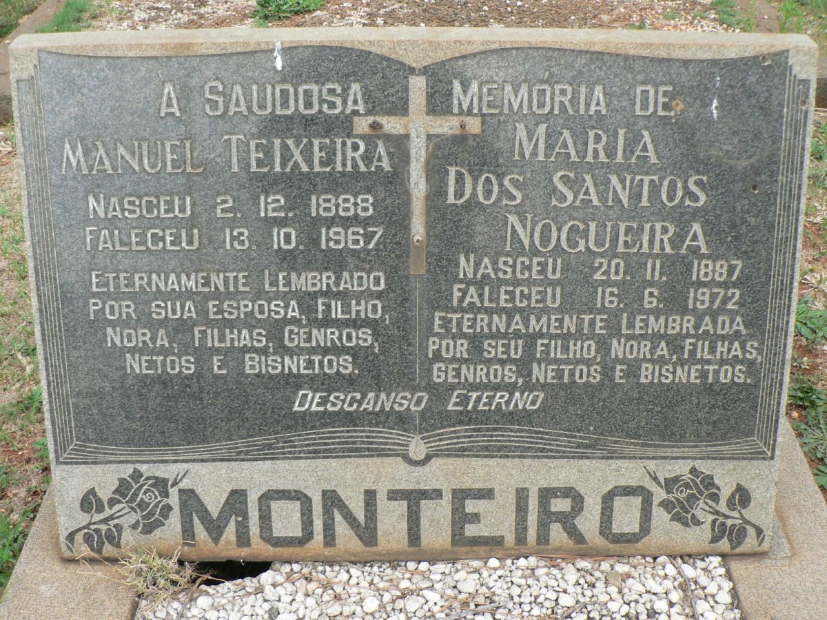 MONTEIRO Manuel Teixeira 1888-1967 &amp; Maria Dos Santos NOGUEIRA 1887-1972