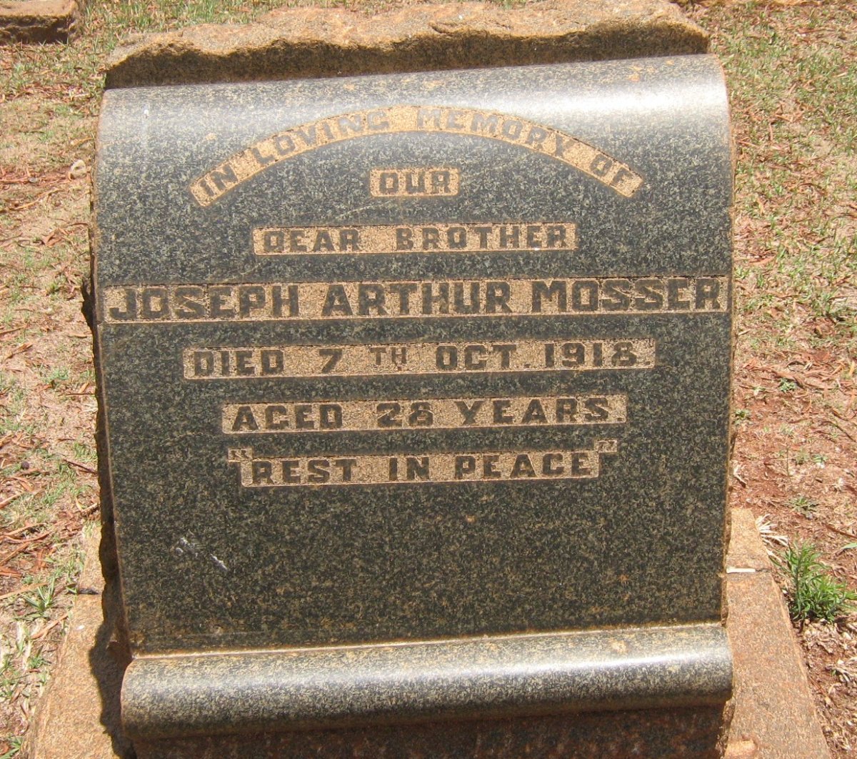 MOSSER Joseph Arthur -1918