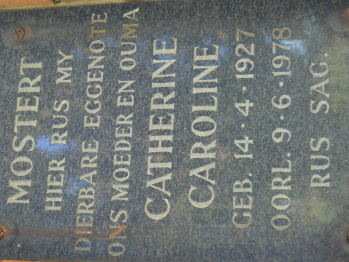 MOSTERT Catherine Caroline 1927-1978