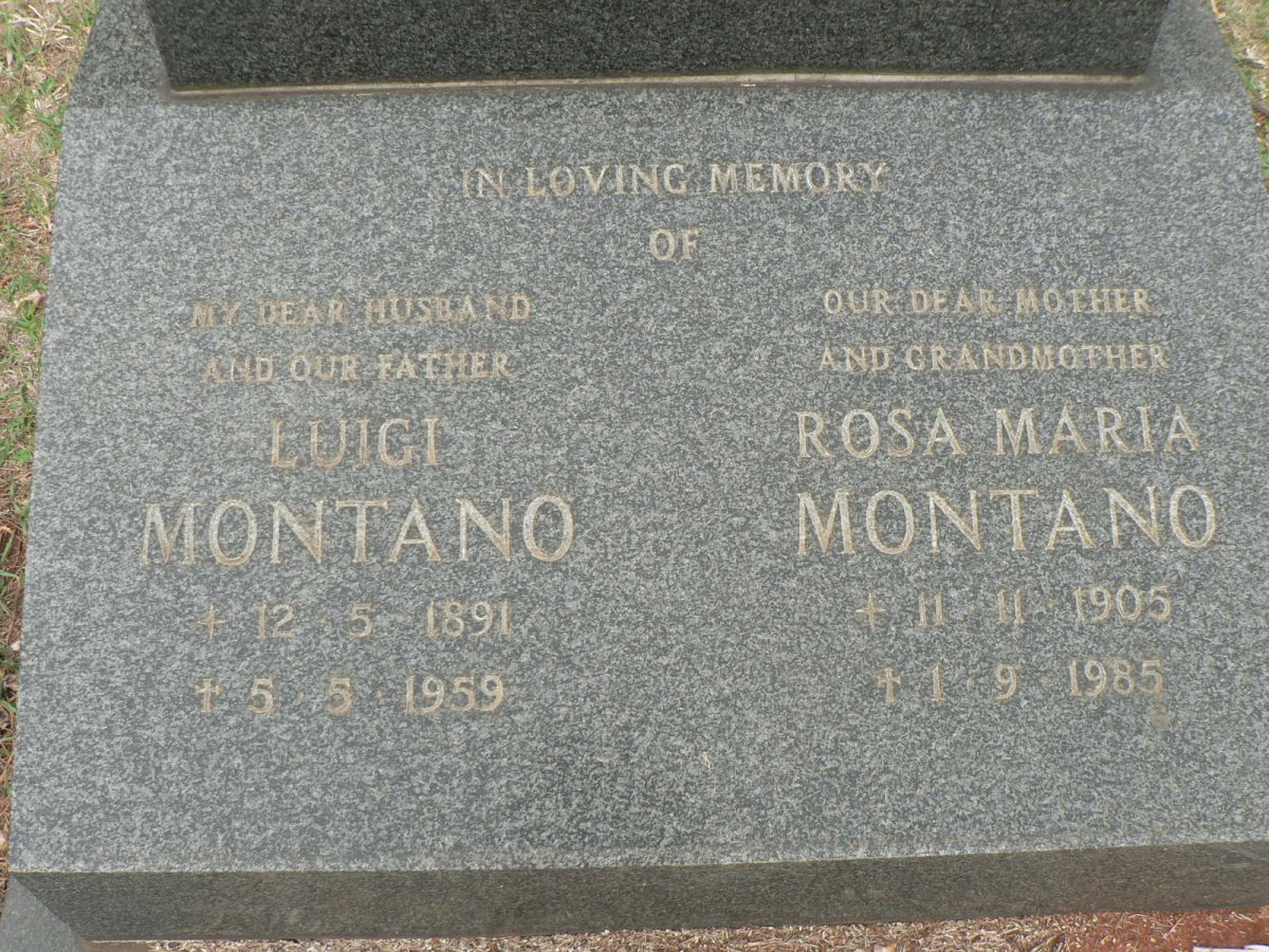 MONTANO Luigi 1891-1959 &amp; Rosa Maria 1905-1985