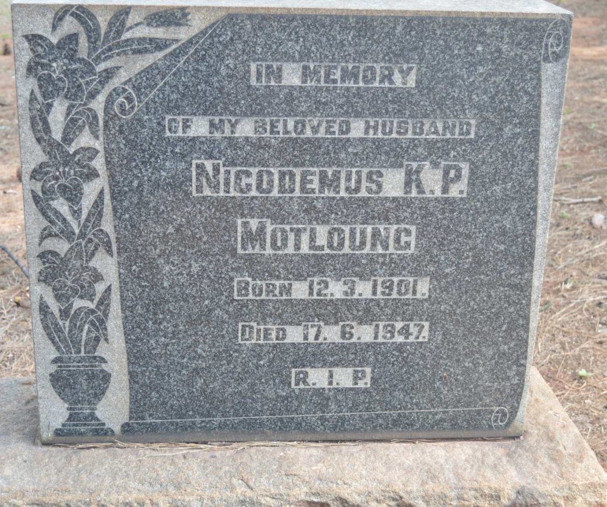 MOTLOUNG Nicodemus K.P. 1901-1947