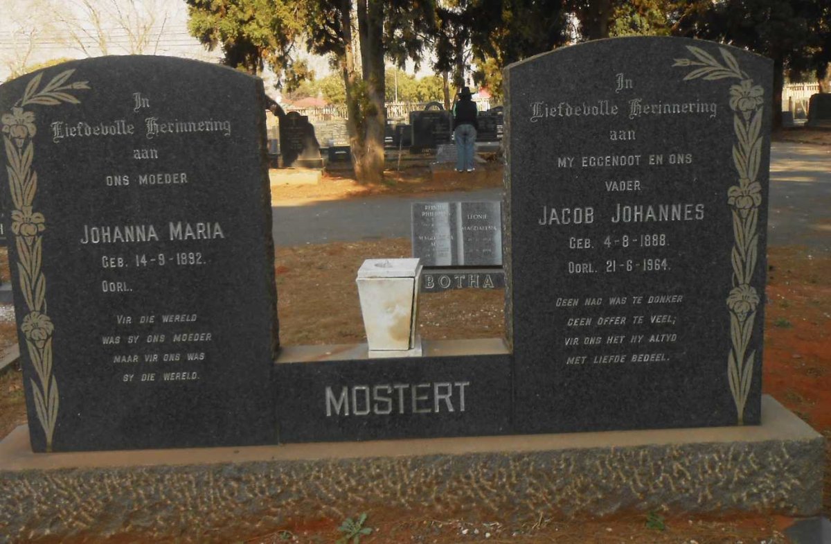 MOSTERT Jacob Johannes 1888-1964 &amp; Johanna Maria 1892-