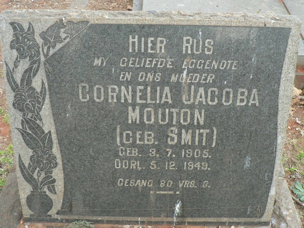 MOUTON Cornelia Jacoba nee SMIT 1905-1949