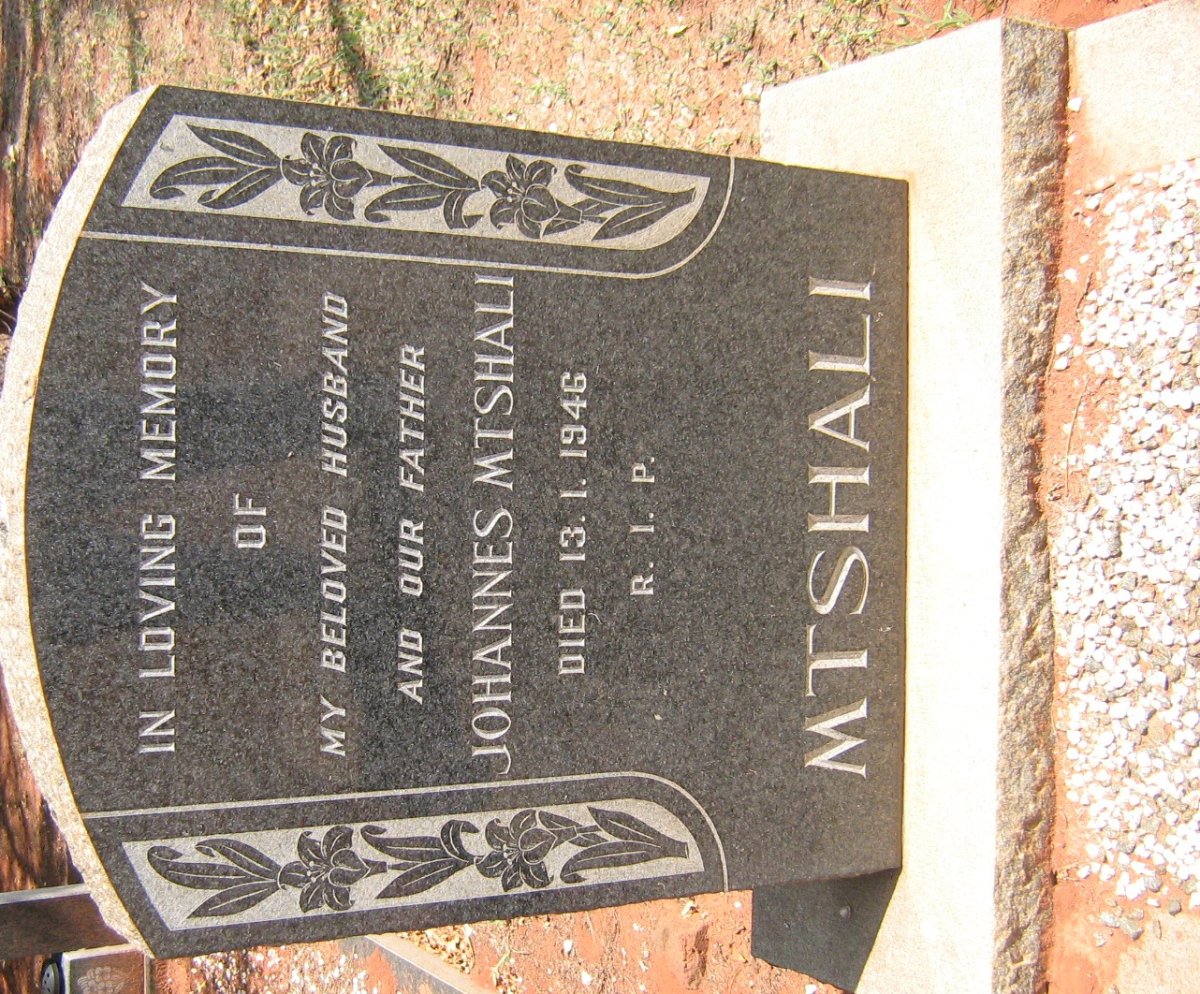 MTSHALI Johannes -1946
