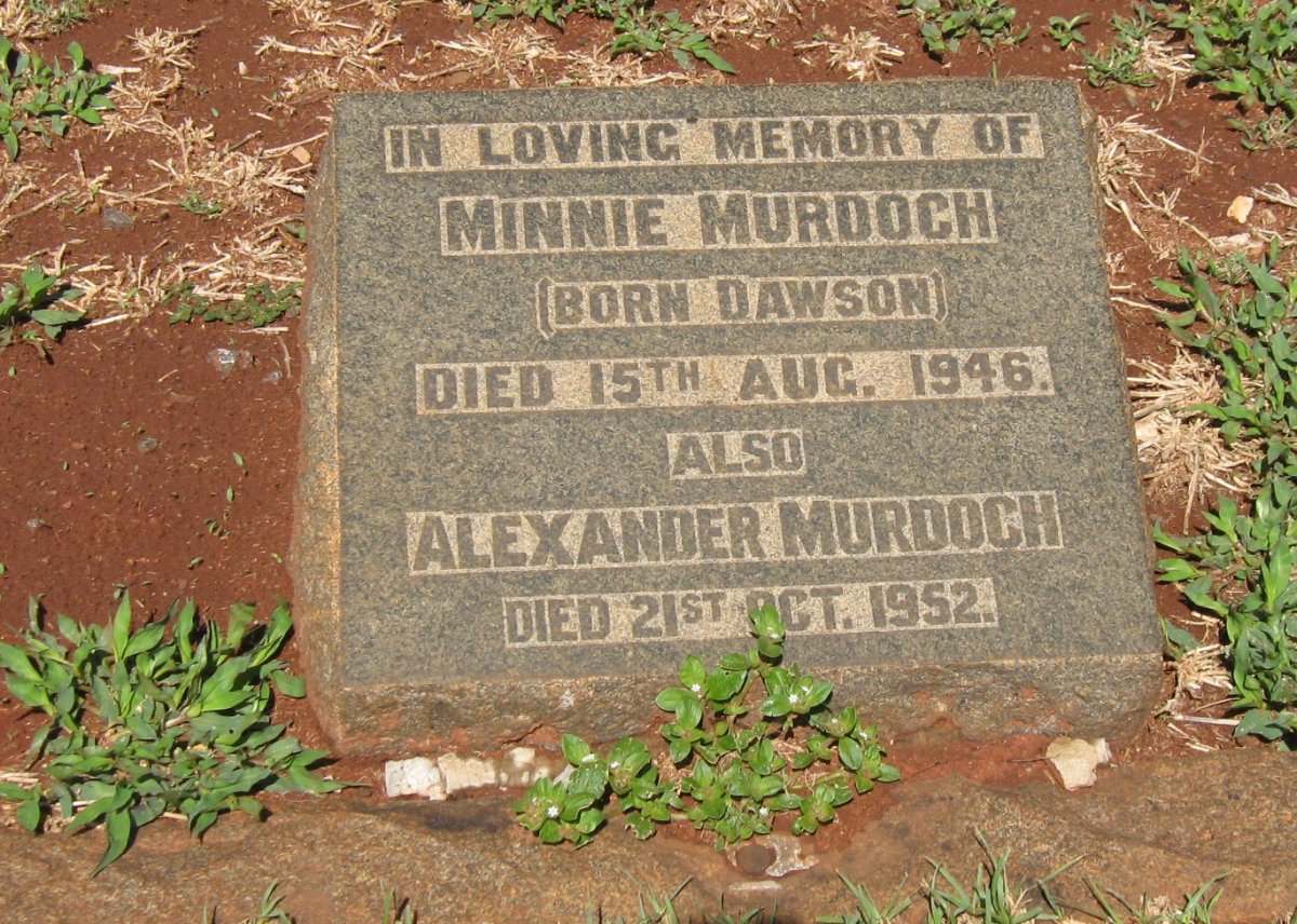 MURDOCH Alexander -1952 &amp; Minnie DAWSON -1946