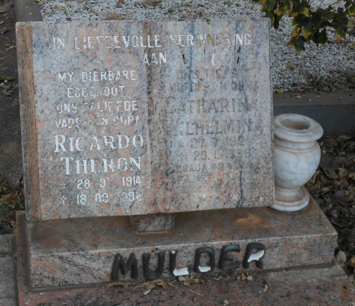 MÜLDER Ricardo Theron 1914-1992 &amp; Catharina Wilhelmina 192?-1998