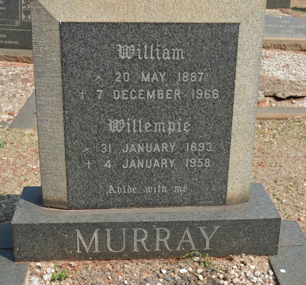MURRAY William 1887-1966 :: MURRAY Willempie 1893-1958