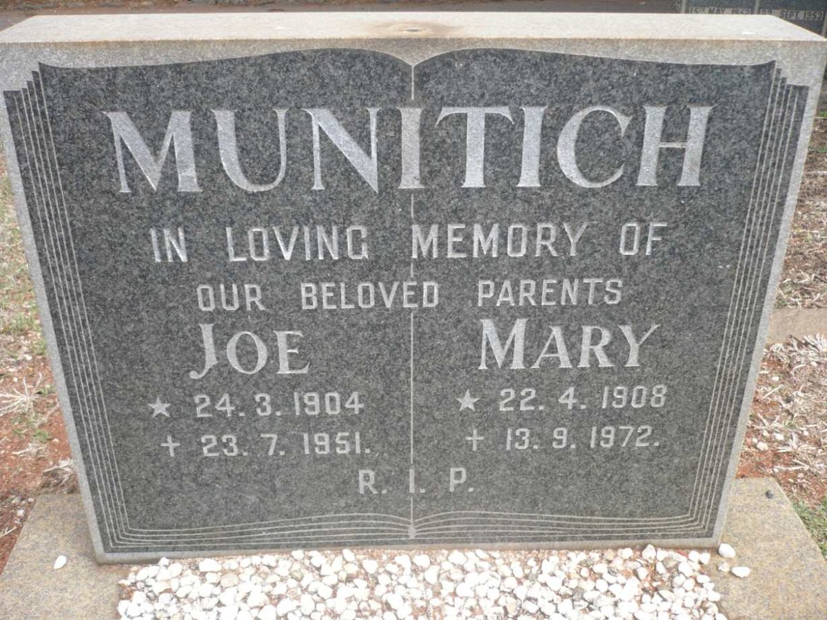MUNITICH Joe 1904-1951 &amp; Mary 1908-1972