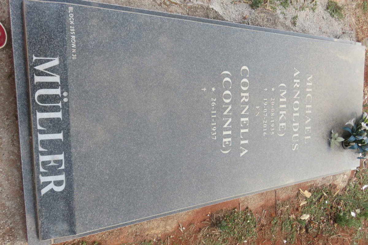 MULLER Michael Arnoldus 1935-2016 &amp; Cornelia 1937-