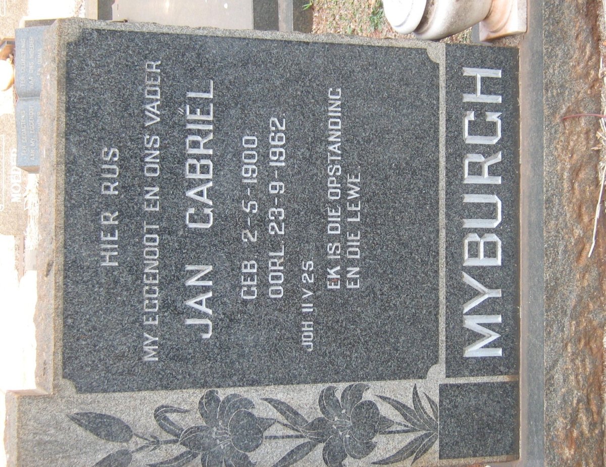 MYBURGH Jan Gabriël 1900-1962