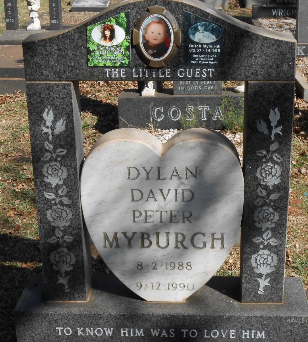 MYBURGH Butch 1957-1999 &amp; Fran 1956-2001 :: MYBURGH Dyland David Peter 1988-1990
