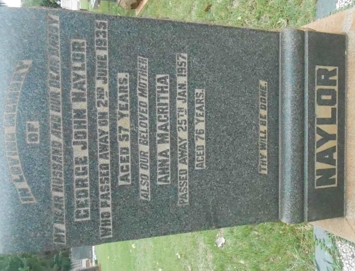 NAYLOR George John -1935 &amp; Anna Magritha -1957