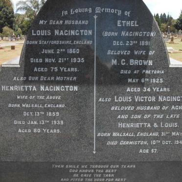 NAGINGTON Louis 1860-1935 &amp; Henrietta 1859-1939 :: NAGINGTON Louis Victor 1886-1943