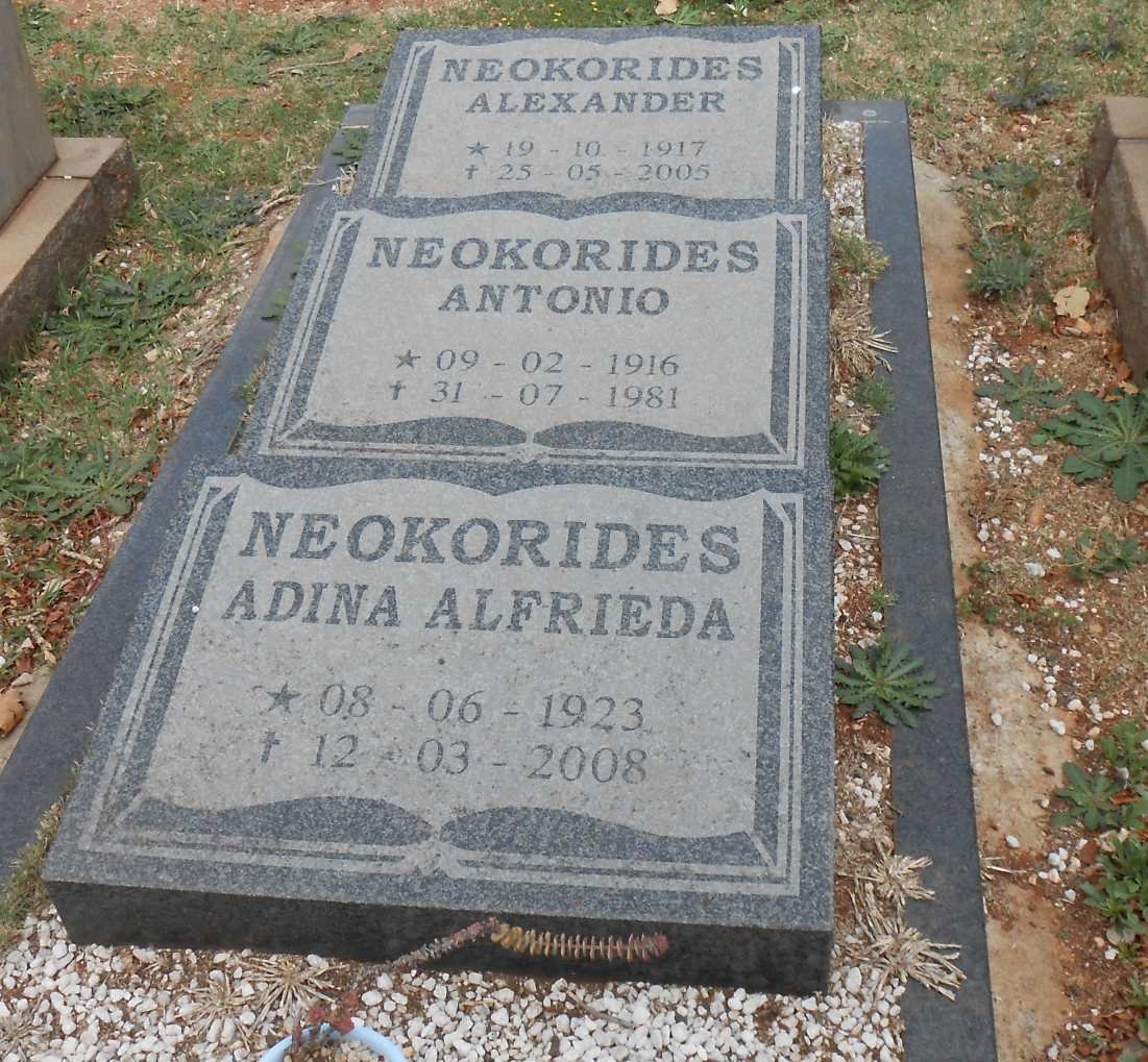 NEOKORIDES Antonio 1916-1981 :: NEOKORIDES Alexander 1917-2005 :: NEOKORIDES Adina Alfrieda 1923-2008