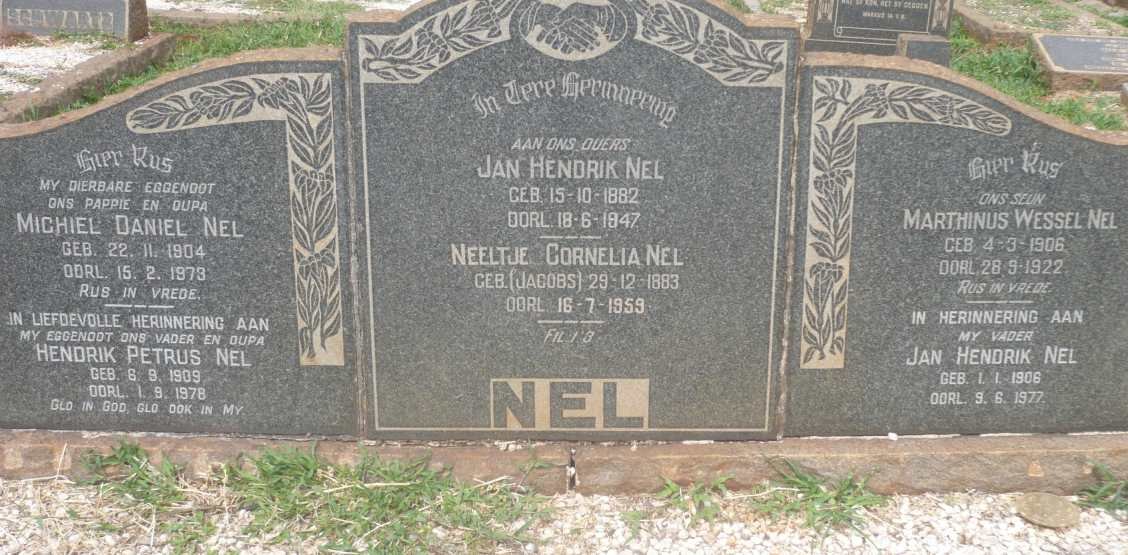 NEL Jan Hendrik 1882-1947 &amp; Neeltje Cornelia JACOBS 1883-1959