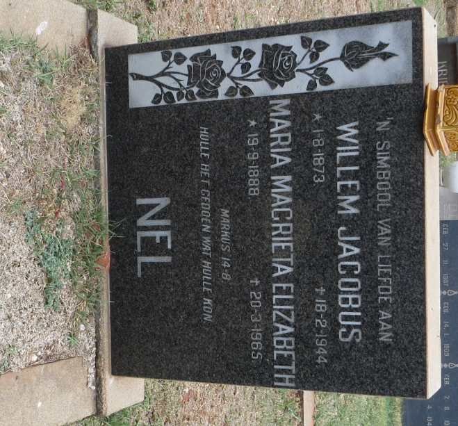 NEL Willem Jacobus 1873-1944 &amp; Maria Magrieta Elizabeth 1888-1965