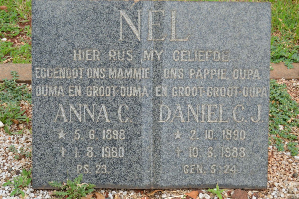 NEL Daniel C.J. 1890-1988 &amp; Anna C. 1898-1980