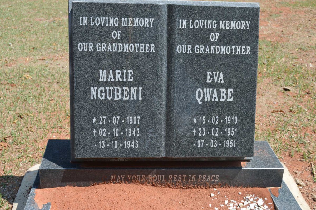 NGUBENI Marie 1907-1943 :: QWABE Eva 1910-1951