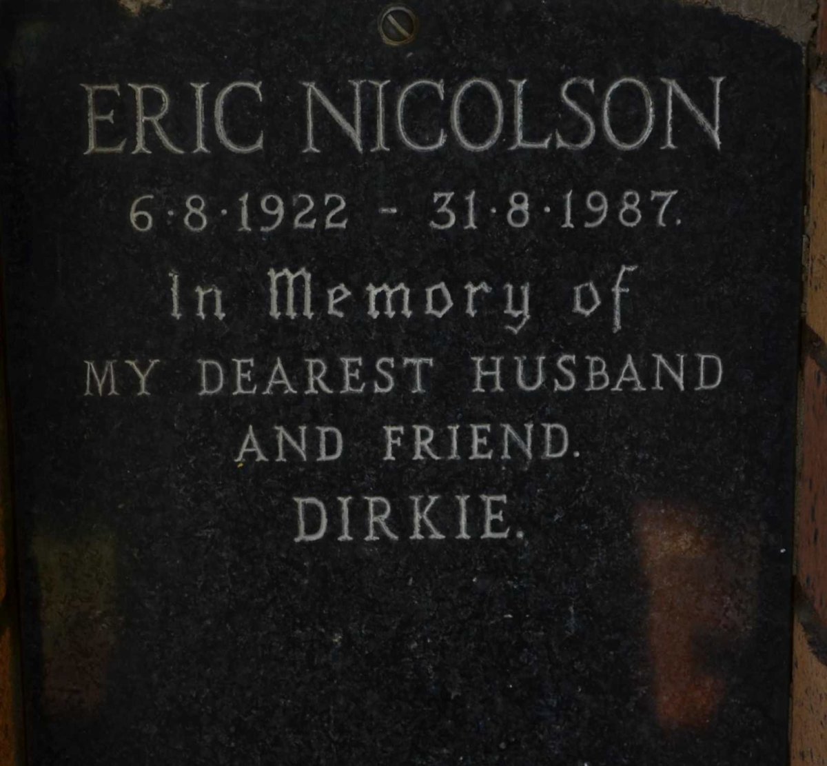 NICOLSON Eric 1922-1987