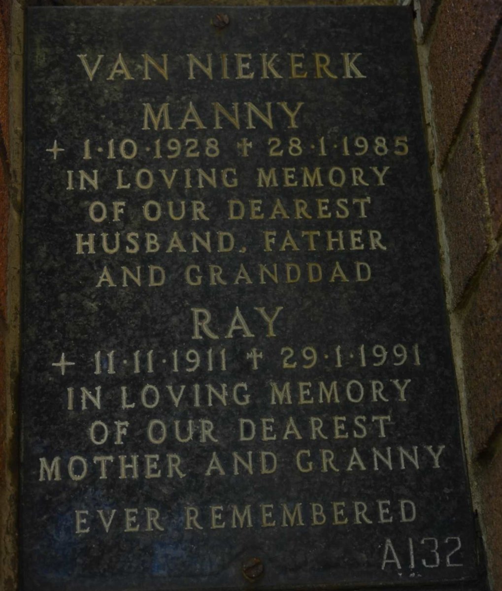 NIEKERK Manny, van 1928-1985 &amp; Ray 1911-1991