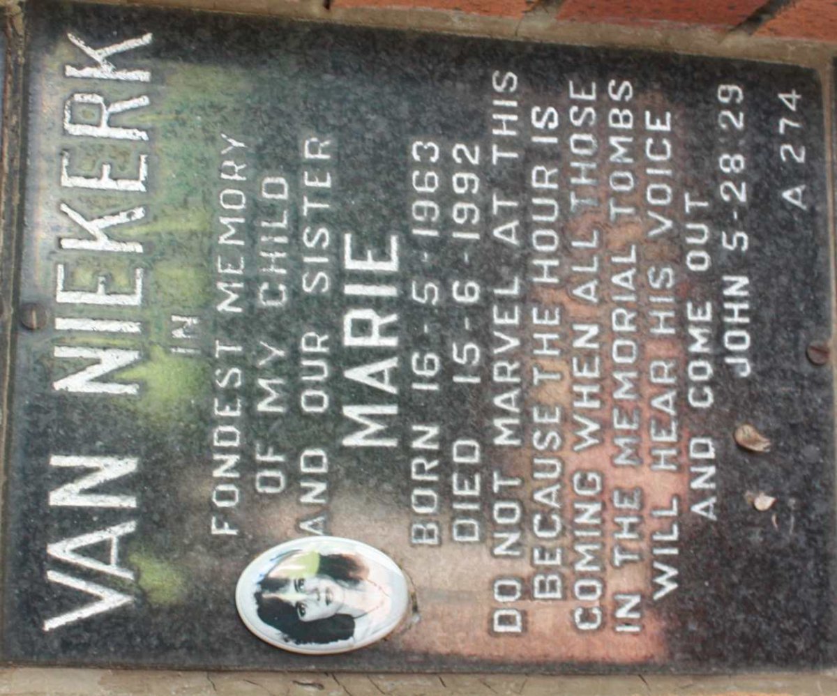 NIEKERK Marie, van 1963-1992