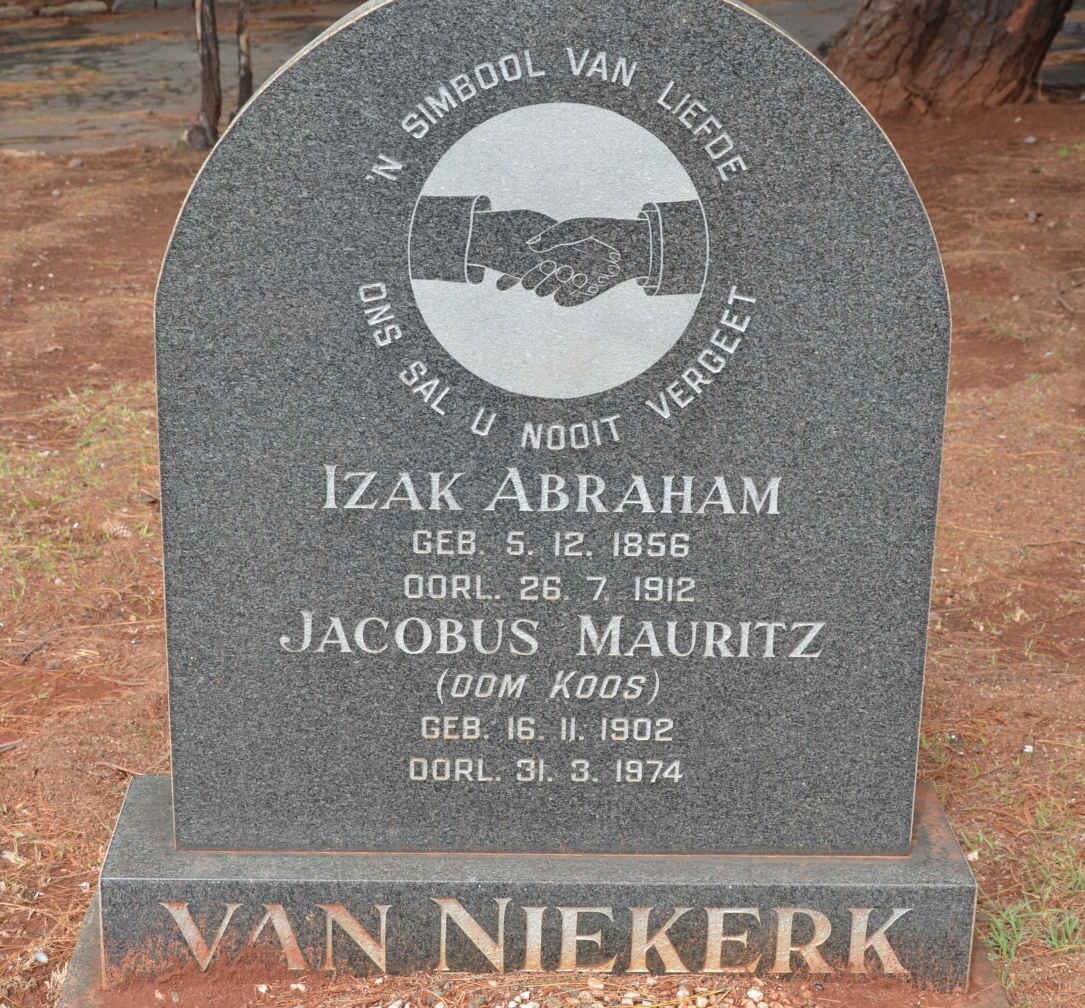 NIEKERK Izak Abraham, van 1856-1912 :: VAN NIEKERK Jacobus Mauritz 1902-1974