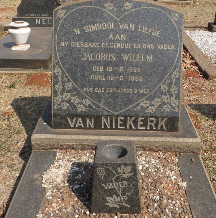 NIEKERK Jacobus Willem, van 1896-1960