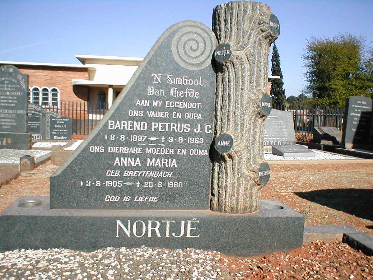 NORTJÉ Barend Petrus J.C. 1897-1953 &amp; Anna Maria BREYTENBACH 1905-1980