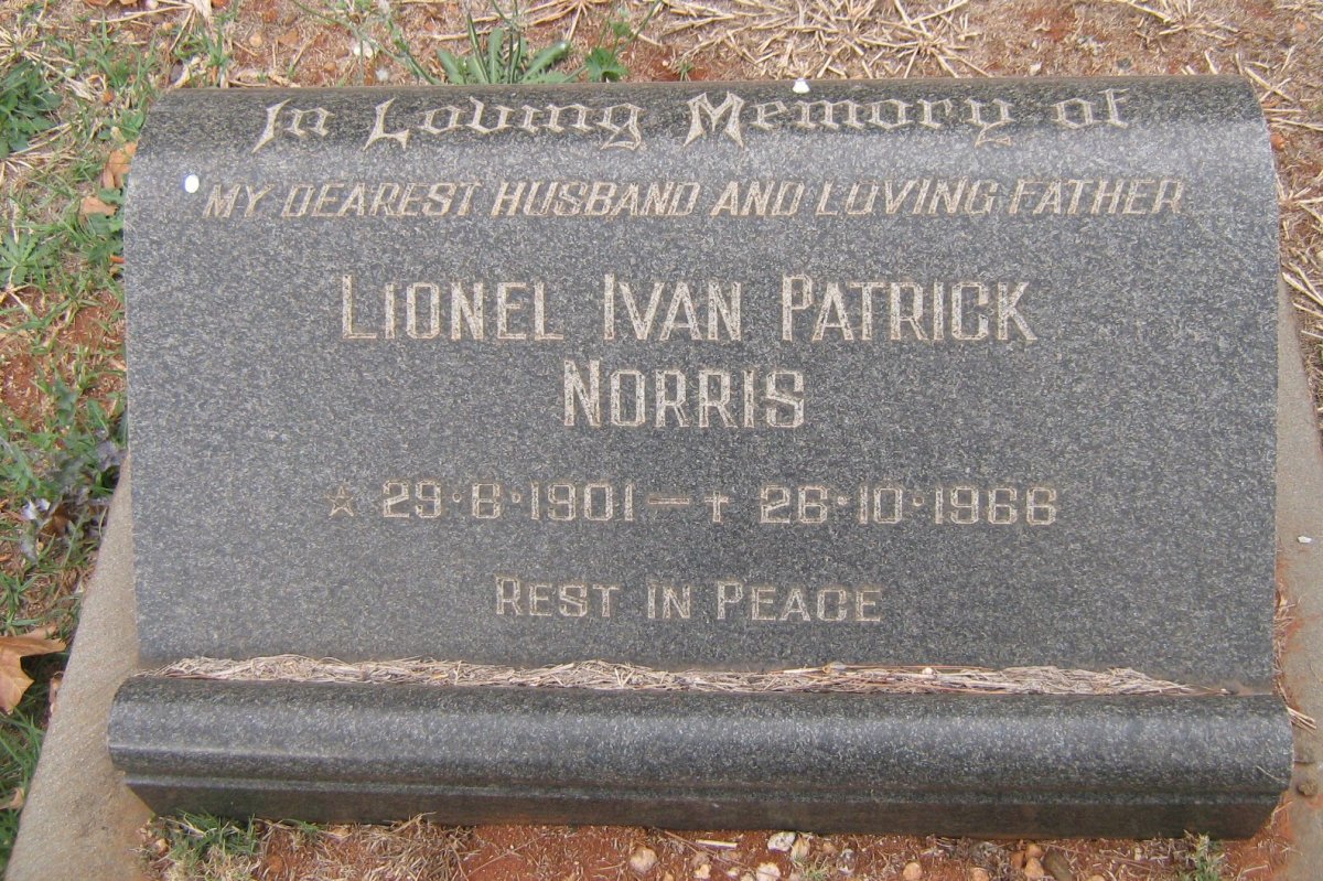 NORRIS Lionel Ivan Patrick 1901-1966