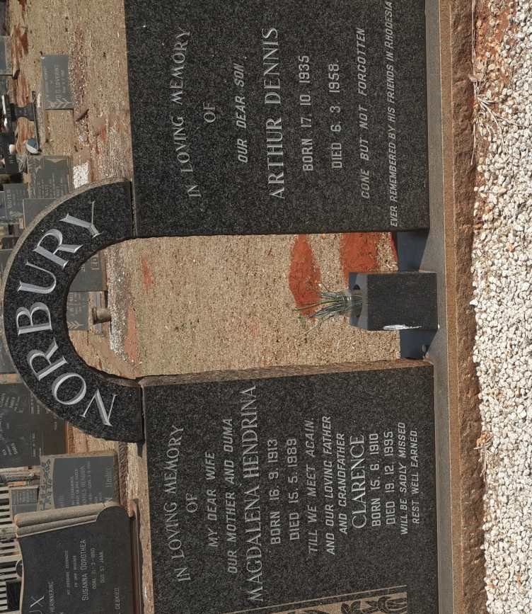 NORBURY Clarence 1910-1995 &amp; Magdalena Hendrina 1913-1989 :: NORBURY Arthur Dennis 1935-1958