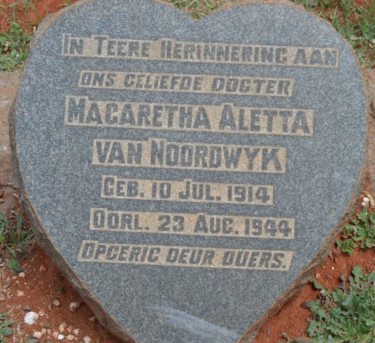 NOORDWYK Magaretha Aletta, van 1914-1944