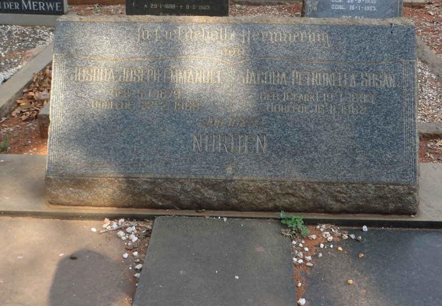 NORDEN Joshua Joseph Emanuel 1879-1969 &amp; Jacoba Petronella Susan CLARK 1893-1962