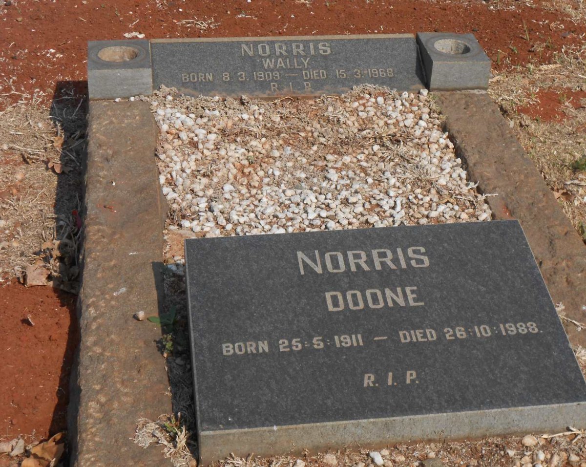 NORRIS Wally 1909-1968 &amp; Doone 1911-1988