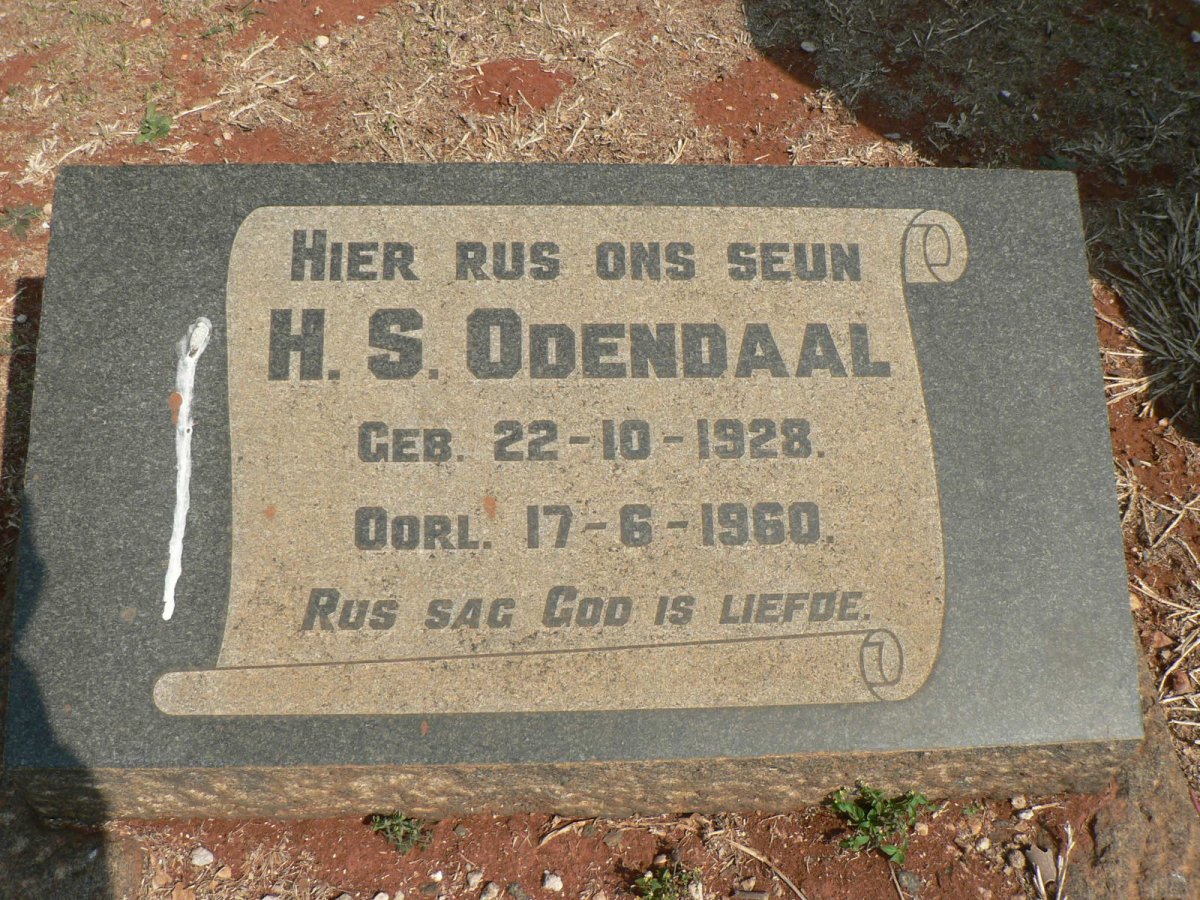 ODENDAAL H.S. 1928-1960