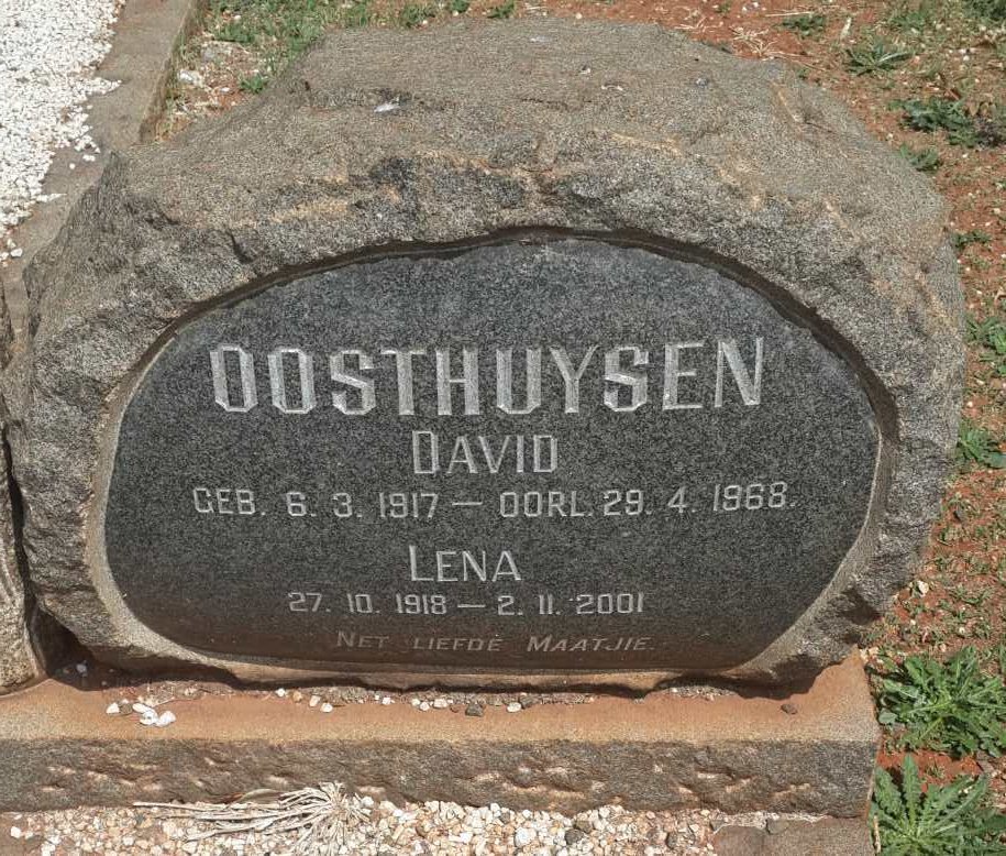 OOSTHUYSEN David 1914-1968 &amp; Lena 1918-2001