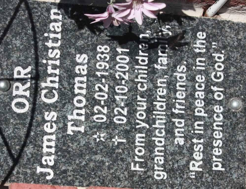 ORR James Christian Thomas 1938-2001