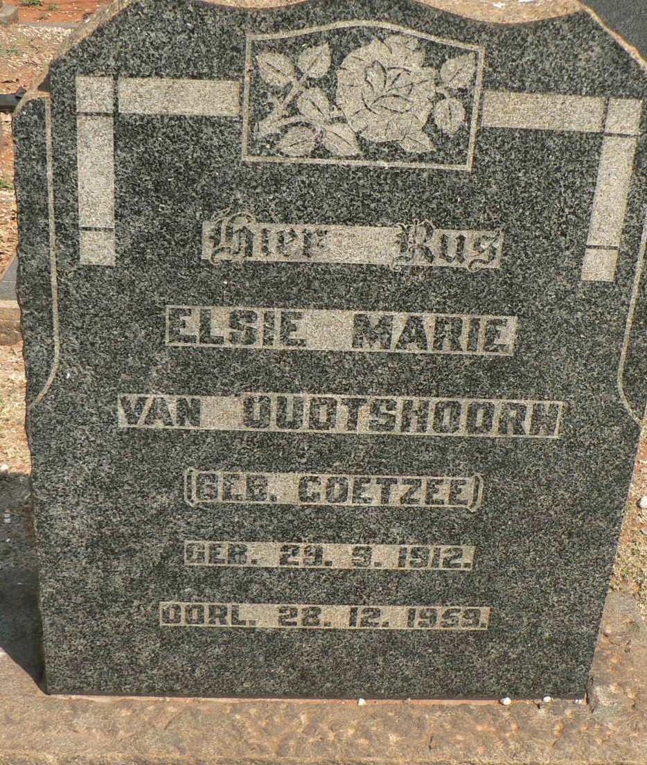 OUDTSHOORN Elsie Marie, van nee COETZEE 1912-1959