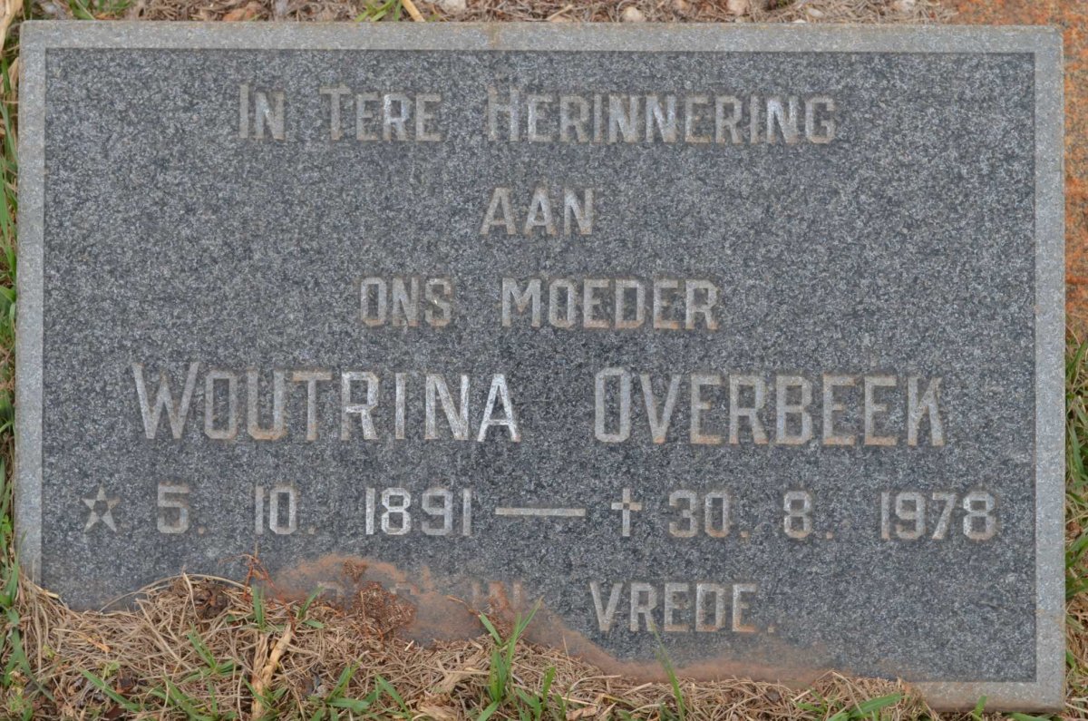 OVERBEEK Woutrina 1891-1978