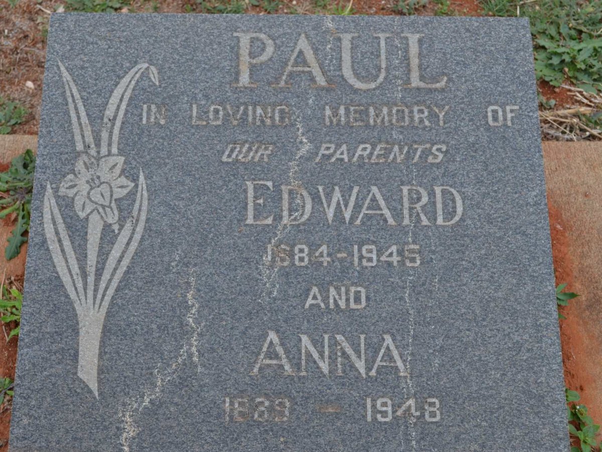 PAUL Edward 1884-1945 &amp; Anna 1889-1948