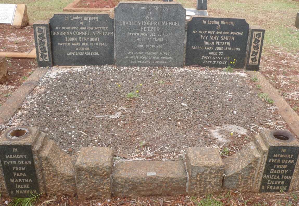 PETZER Charles Roberts Mengel -1951 &amp; Hendrina Cornelia nee STRYDOM -1941 :: SMITH Ivy May nee PETZER -1939