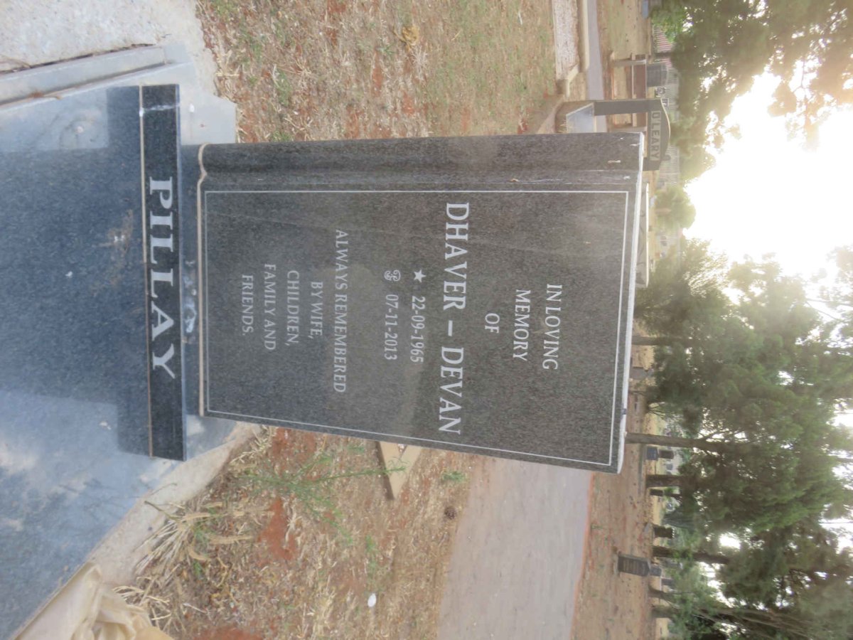 PILLAY Dhaver-Devan 1965-2013