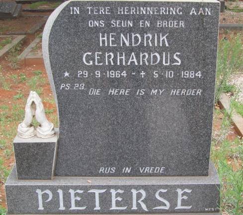 PIETERSE Hendrik Gerhardus 1964-1984
