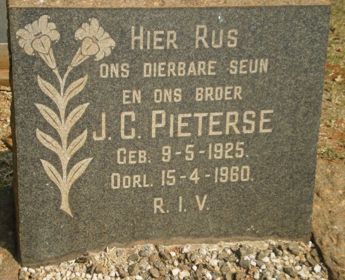 PIETERSE J.C. 1925-1960