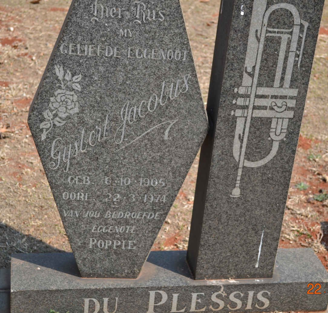 PLESSIS Gysbert Jacobus, du 1905-1974