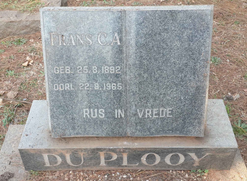 PLOOY Frans C.A., du 1892-1965